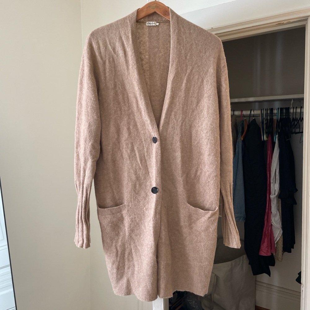 Filippa k long camel cardigan